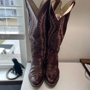Larry Mahan size 7 tall brown boots